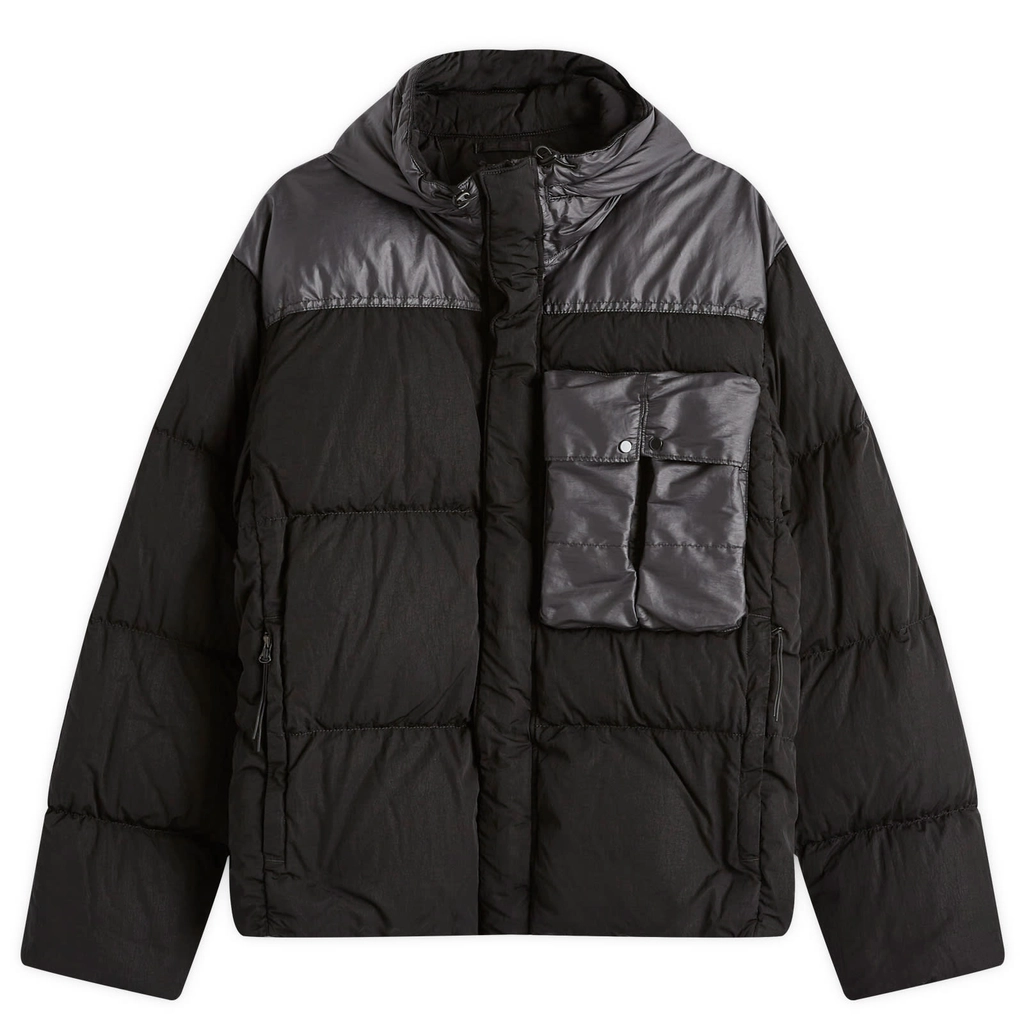 CP Company Men's Chrome-R Mixed Goggle Down Jacket Black